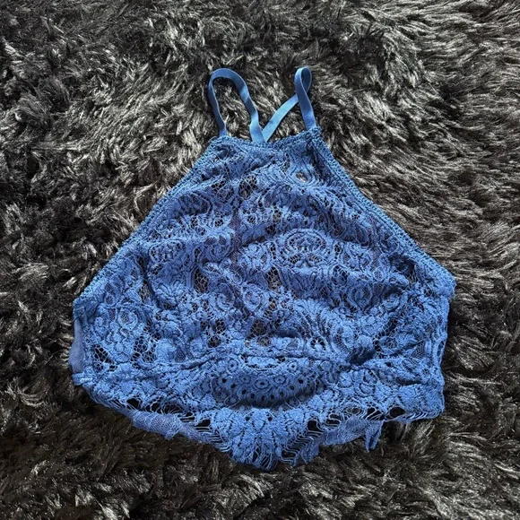 Widow Dolls Kill Fairycore/Whimsigoth Blue Lace Halter Top - Picture 1 of 4